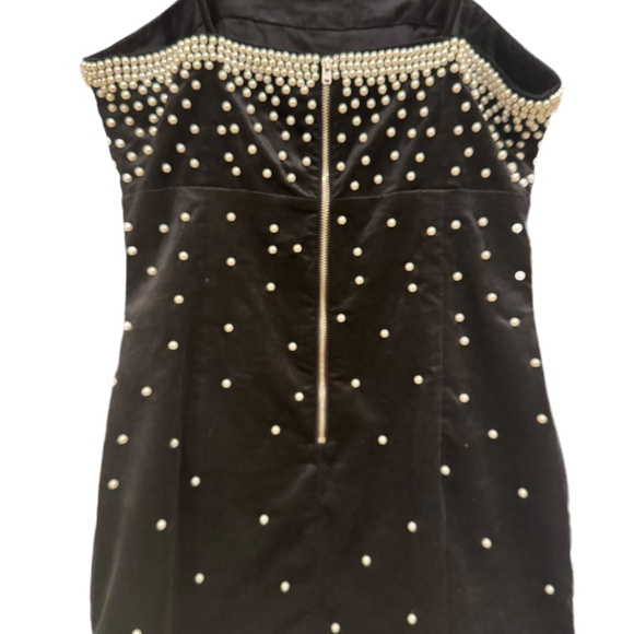 Maeve Pearly LBD Velvet Mini cocktail dress Size 6 - Picture 3 of 5